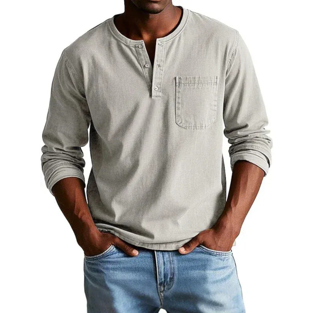 Ludwig | Herren Freizeit Henley Shirt mit Langarm