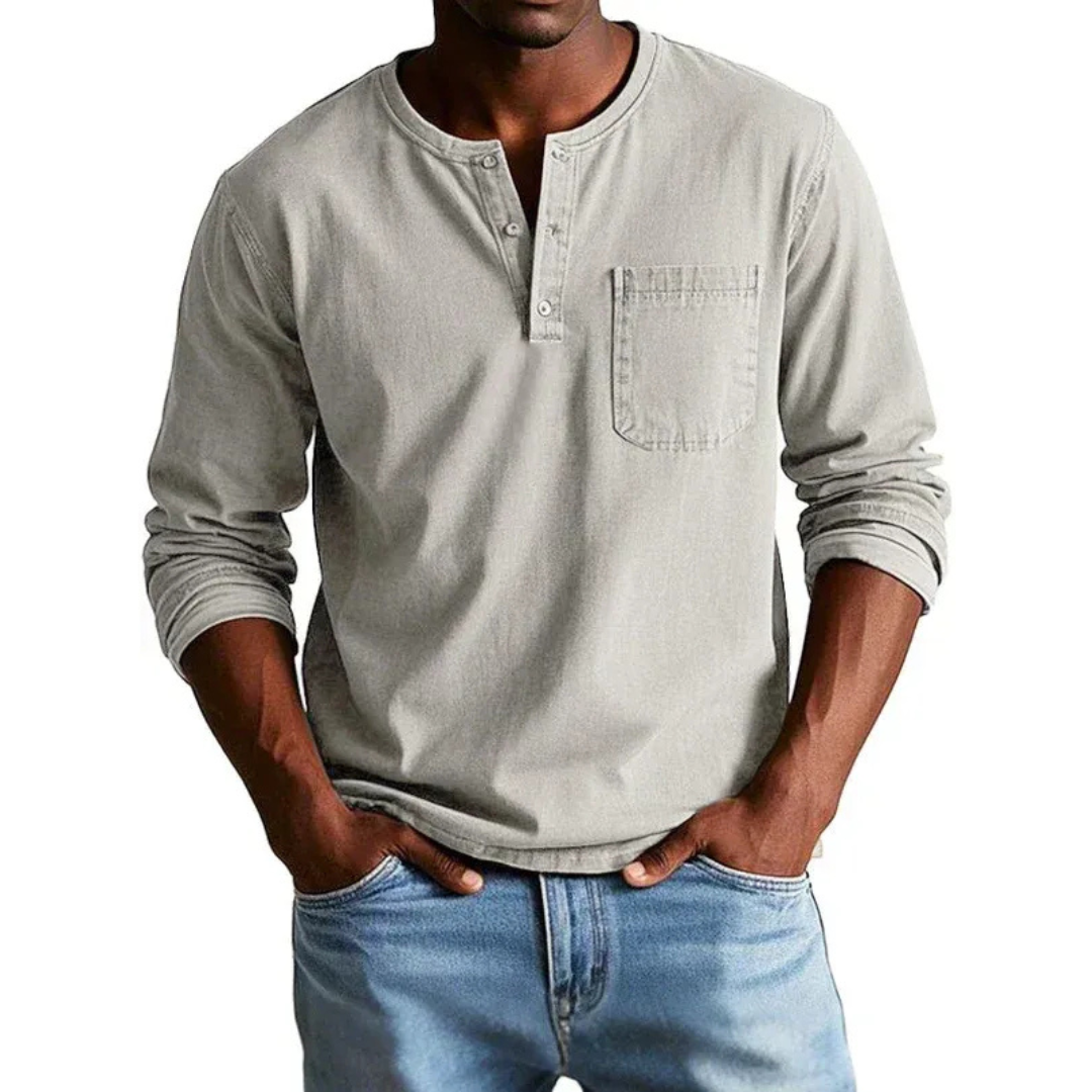 Ludwig | Herren Freizeit Henley Shirt mit Langarm
