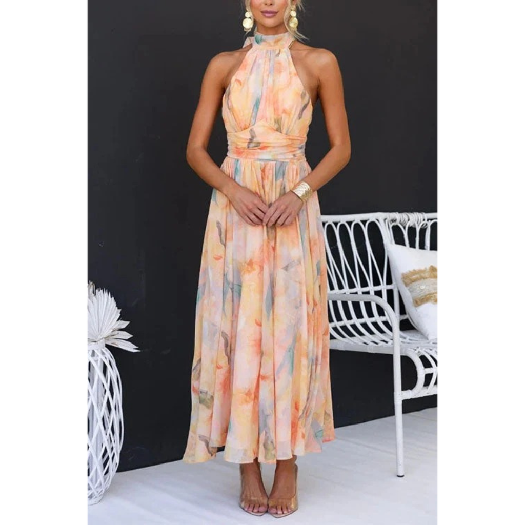 Adelina | Damen Abendkleid mit Blumen Design