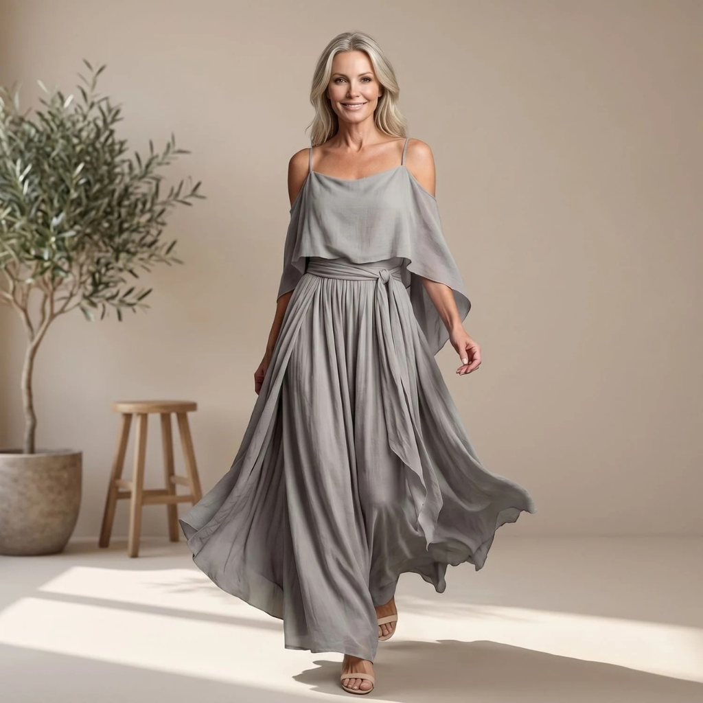 Alina | Damen 2-Teiler mit Top und weiter Hose