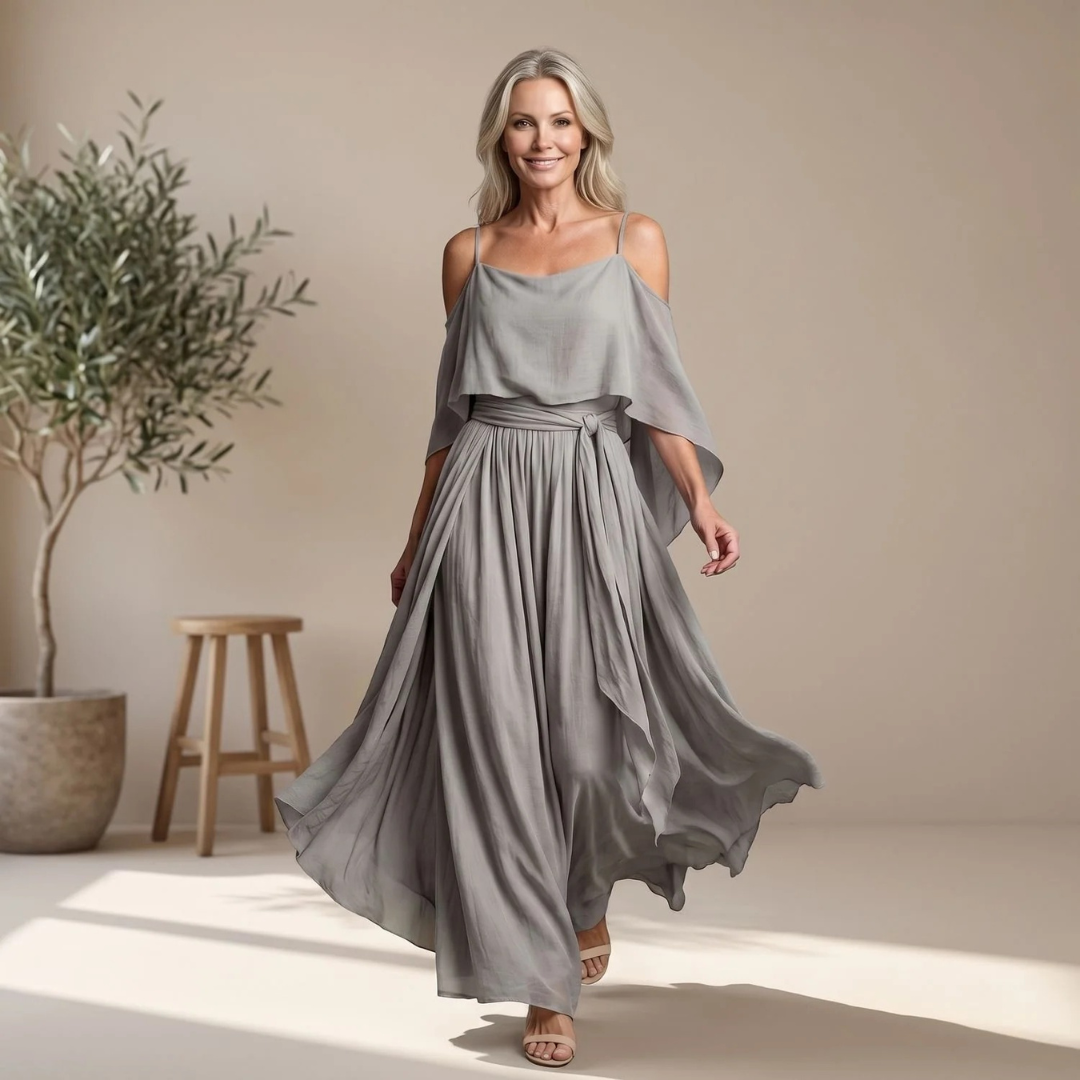 Alina | Damen 2-Teiler mit Top und weiter Hose
