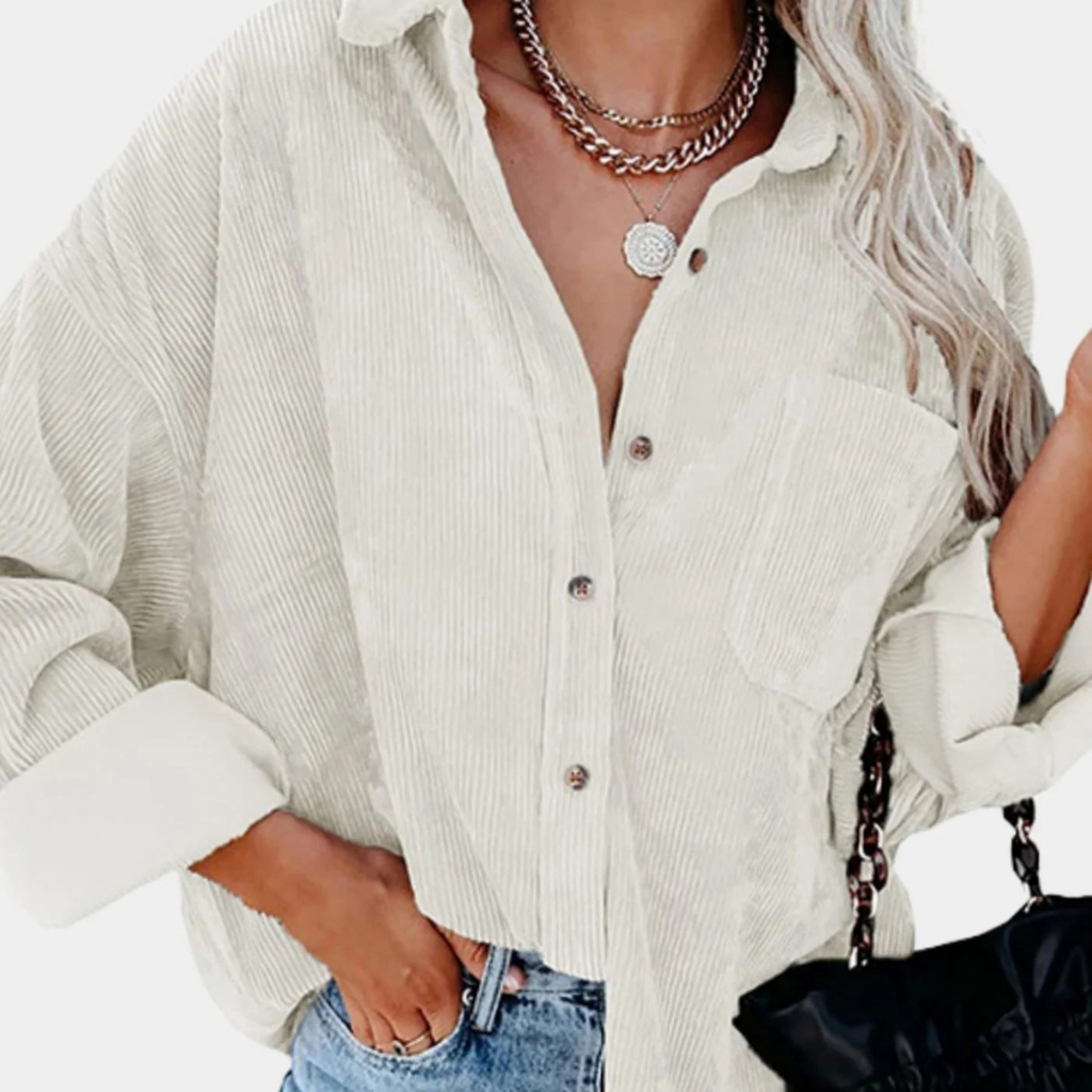 Amalia | Damen Jacke mit Cord Design und Knöpfen