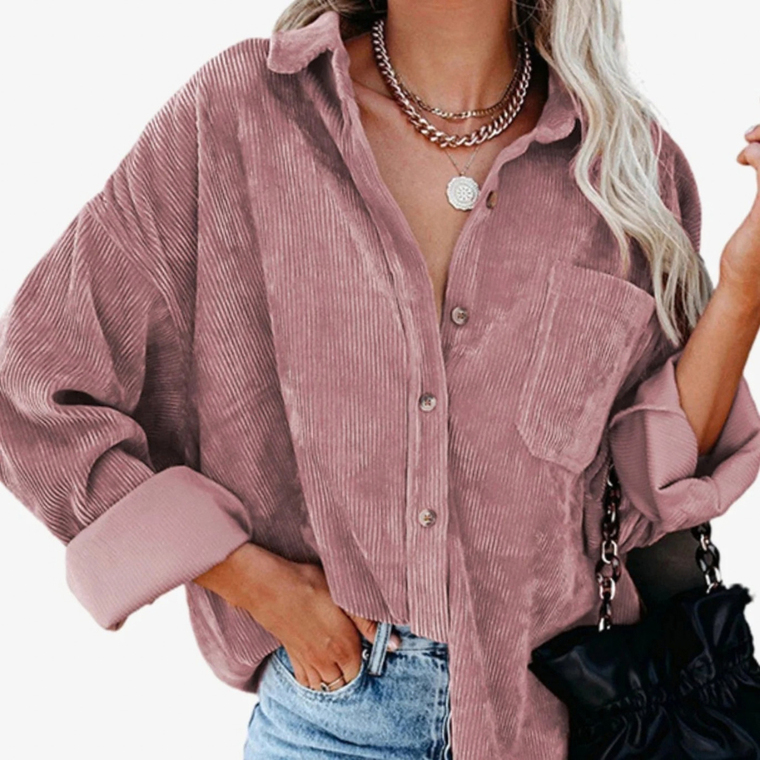 Amalia | Damen Jacke mit Cord Design und Knöpfen
