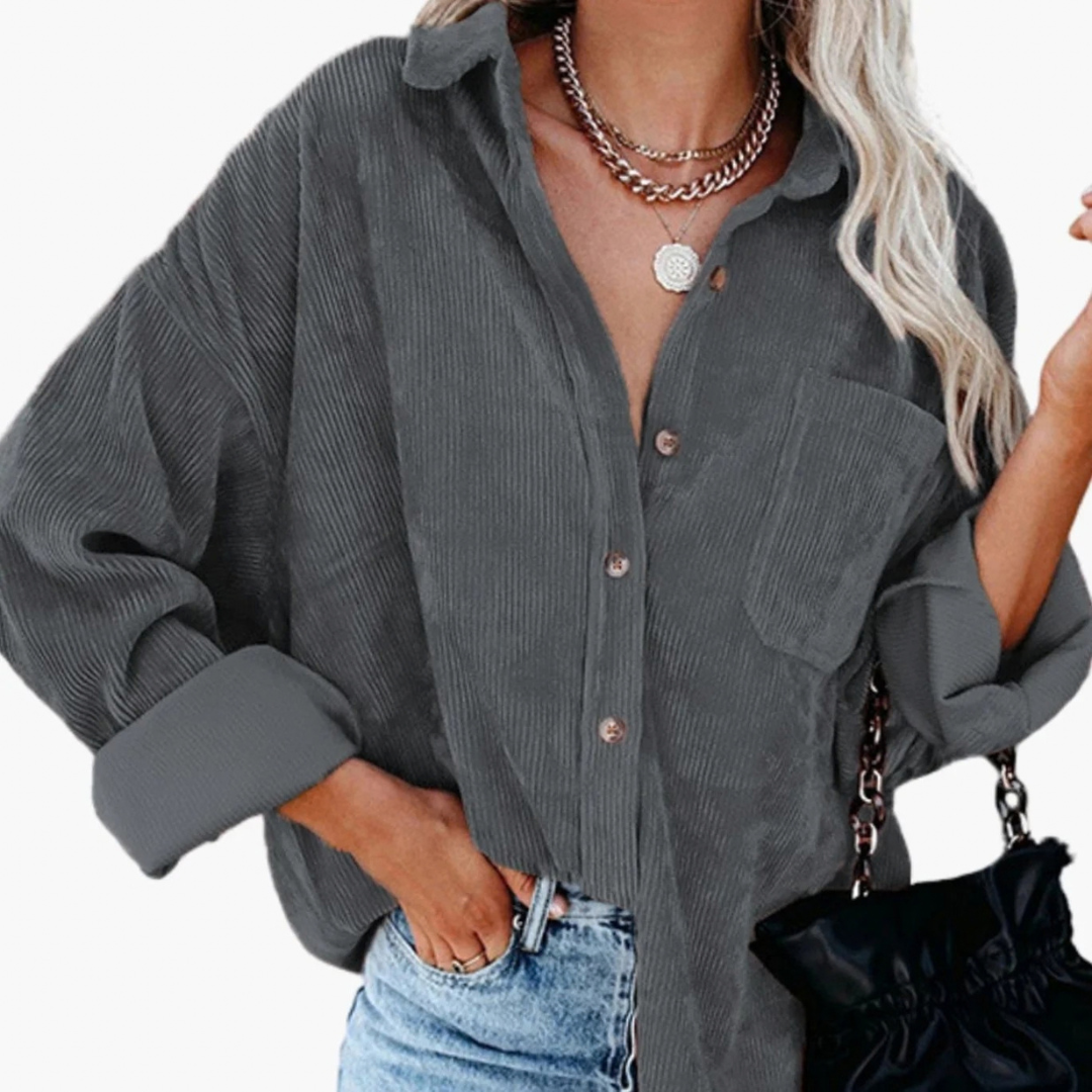 Amalia | Damen Jacke mit Cord Design und Knöpfen