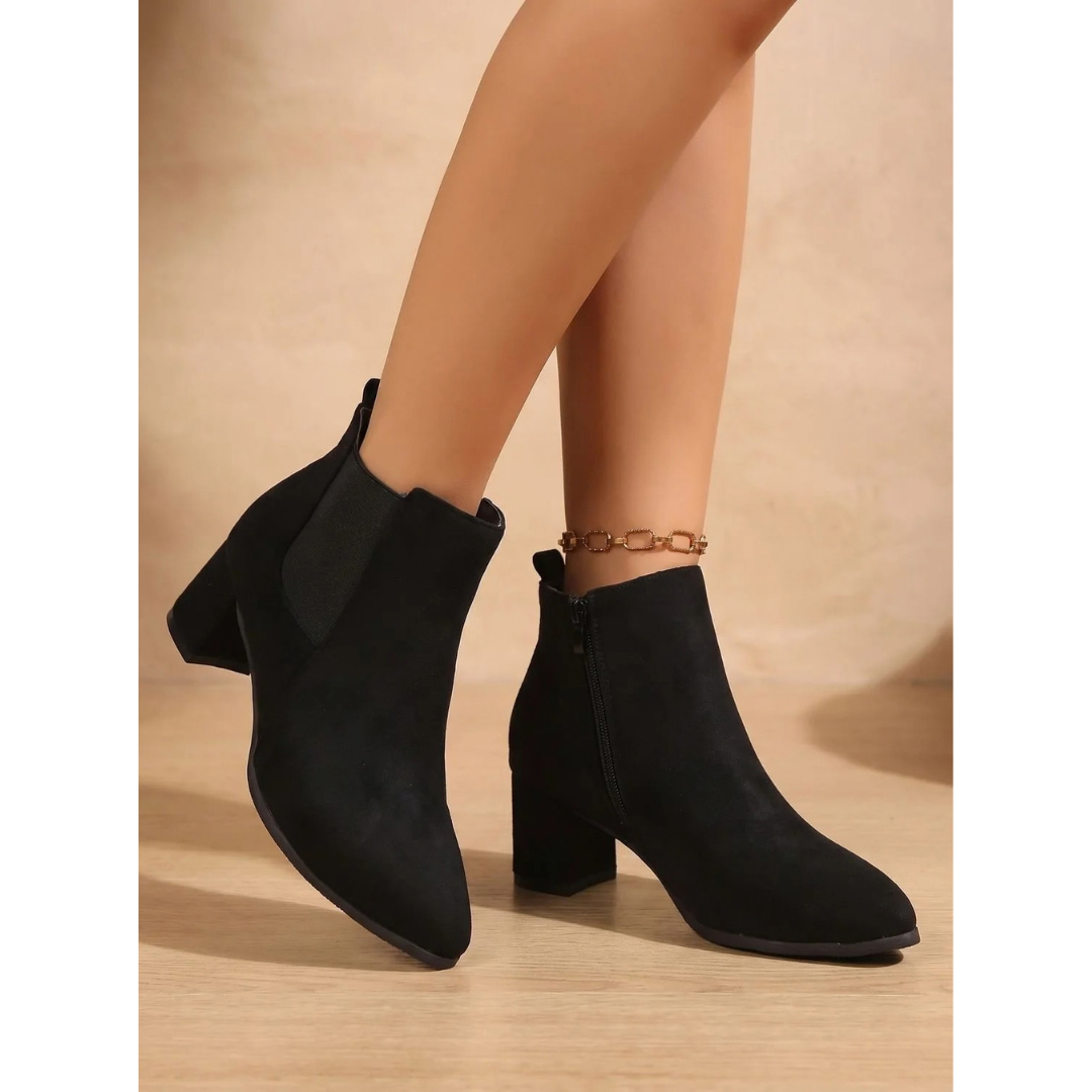 Amalia | Damen Stiefeletten mit Absatz und Reißverschluss