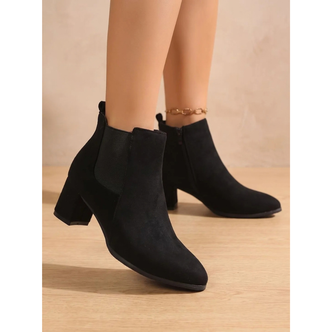 Amalia | Damen Stiefeletten mit Absatz und Reißverschluss