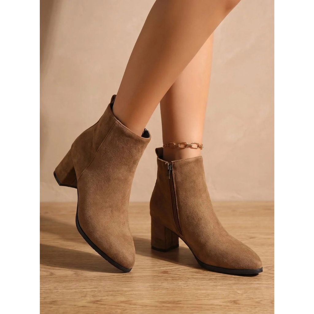 Amalia | Damen Stiefeletten mit Absatz und Reißverschluss