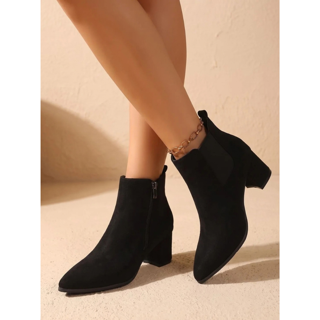 Amalia | Damen Stiefeletten mit Absatz und Reißverschluss