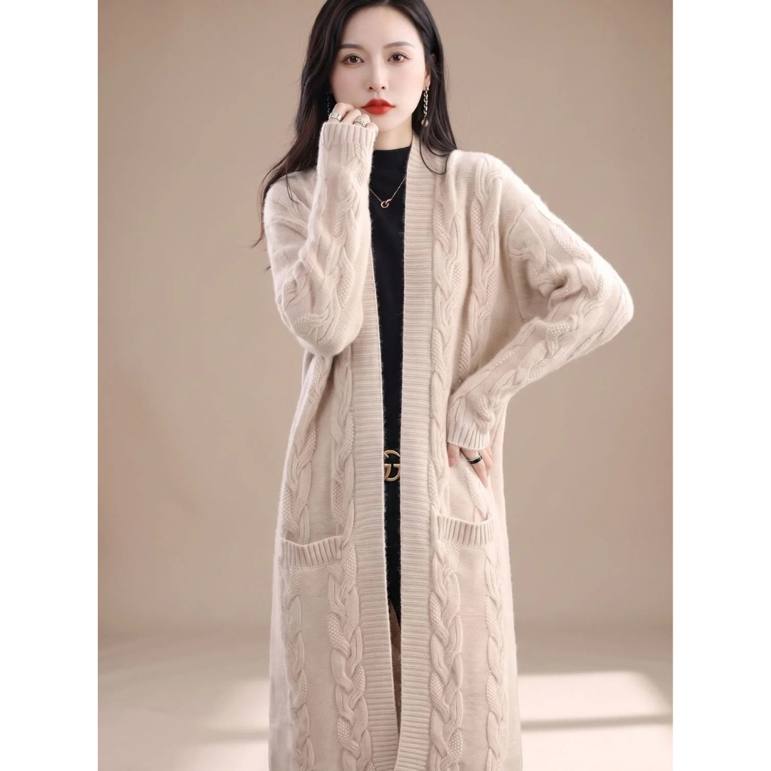 Amelie | Damen Strickjacke mit offener Front und Streifen Design