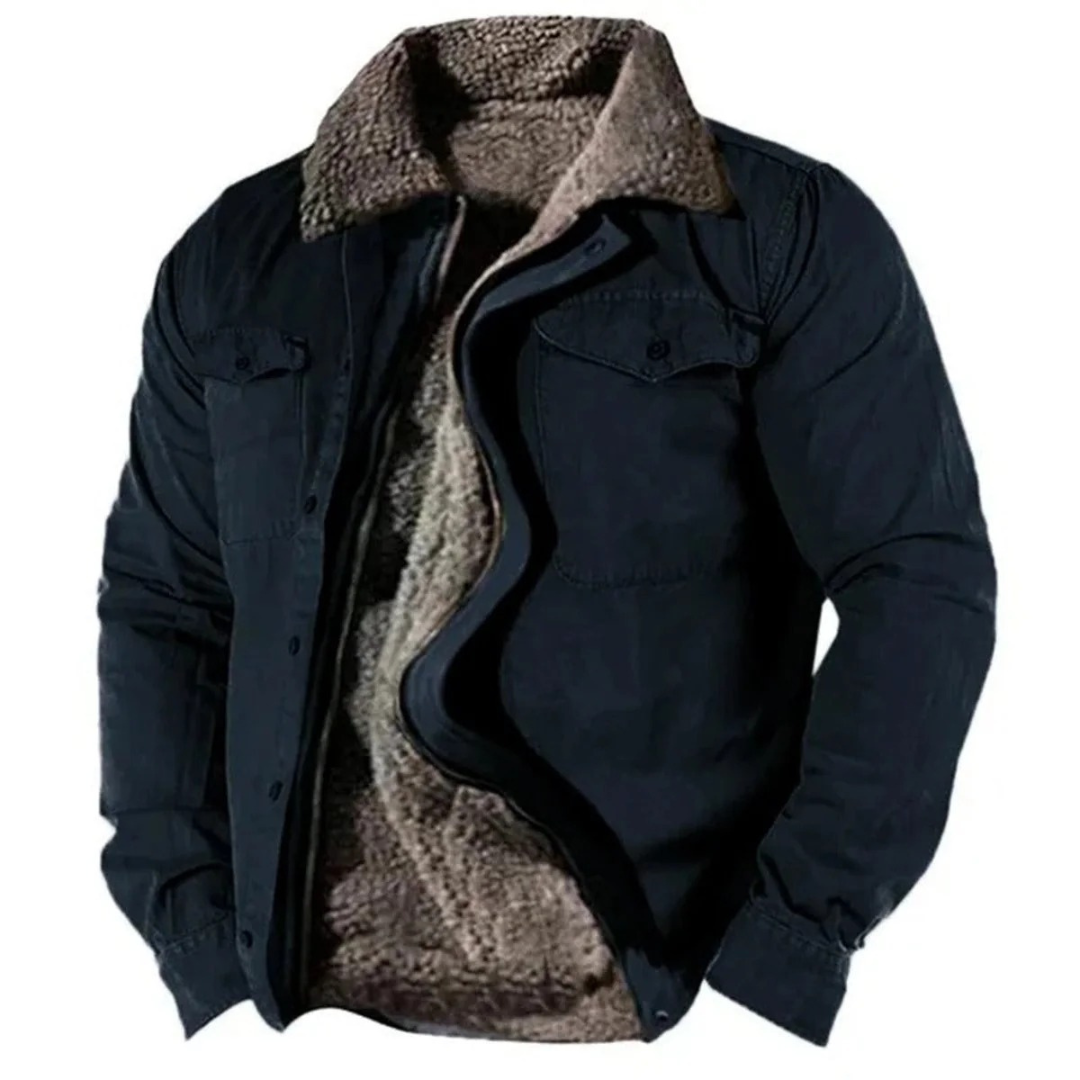 Andreas | Herren Warme Winterjacke mit Sherpa Kragen