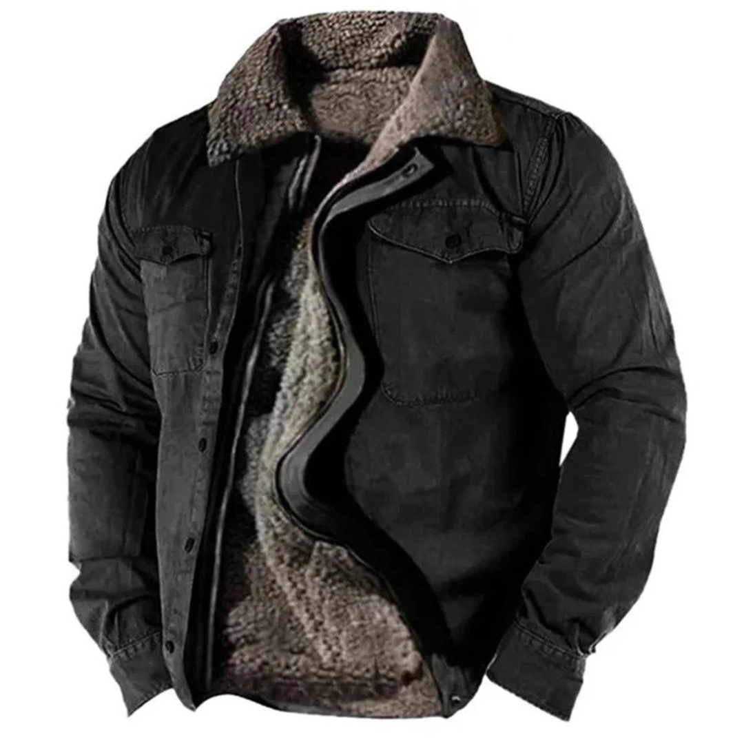 Andreas | Herren Warme Winterjacke mit Sherpa Kragen