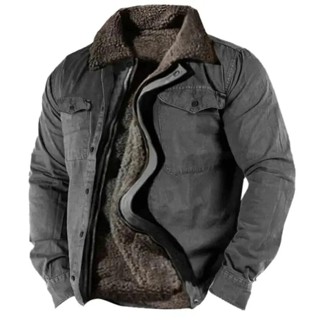 Andreas | Herren Warme Winterjacke mit Sherpa Kragen