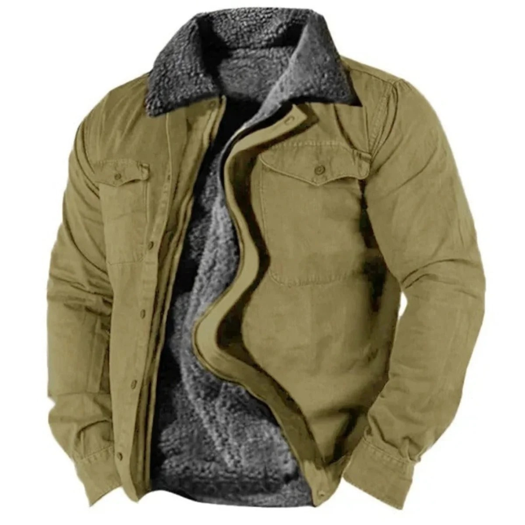 Andreas | Herren Warme Winterjacke mit Sherpa Kragen