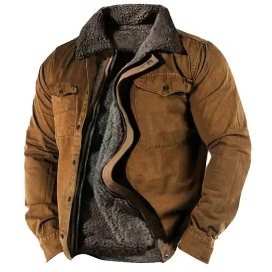 Andreas | Herren Warme Winterjacke mit Sherpa Kragen
