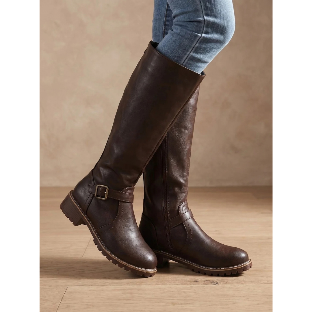 Anja | Damen Stiefel mit Schnalle und Reißverschluss