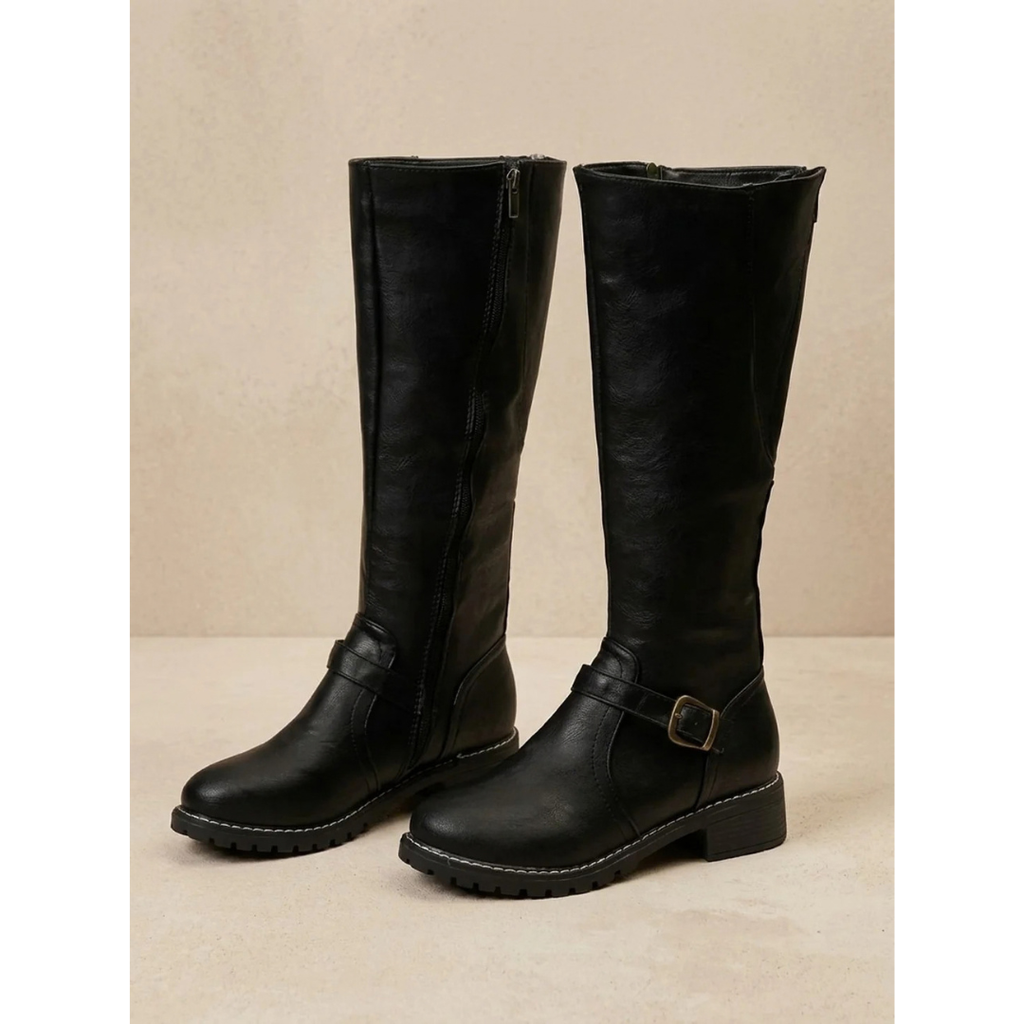 Anja | Damen Stiefel mit Schnalle und Reißverschluss