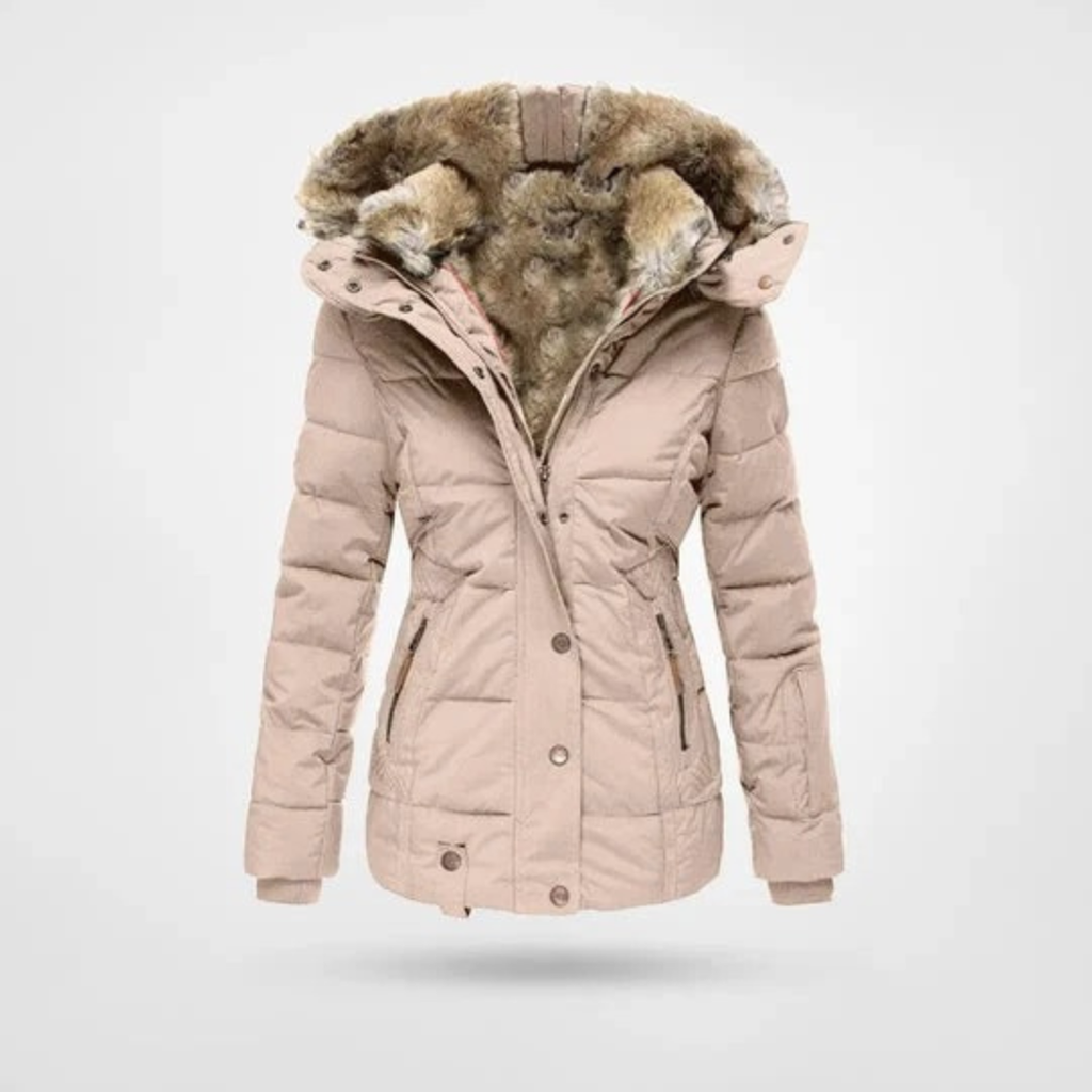 Anja | Damen Winterjacke mit Kapuze und Reißverschluss