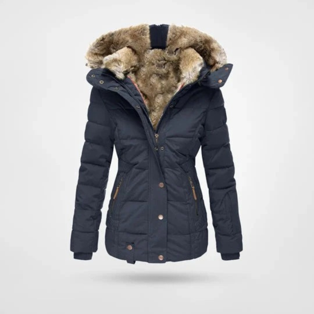 Anja | Damen Winterjacke mit Kapuze und Reißverschluss