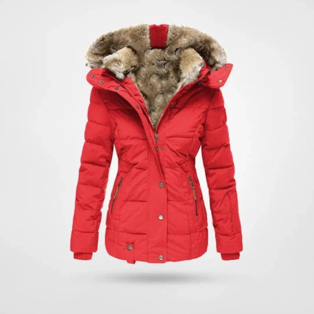 Anja | Damen Winterjacke mit Kapuze und Reißverschluss
