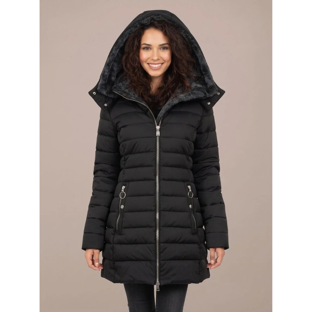Anneliese | Damen Winterjacke mit Kapuze und Reißverschluss