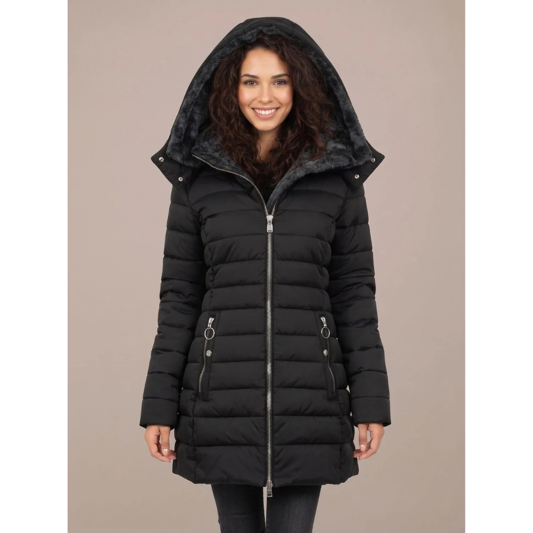 Anneliese | Damen Winterjacke mit Kapuze und Reißverschluss