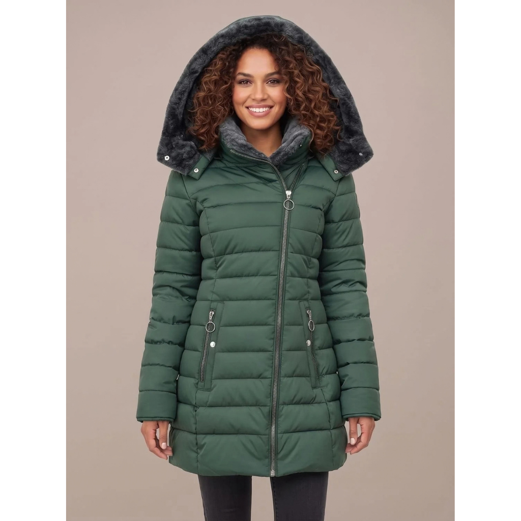 Anneliese | Damen Winterjacke mit Kapuze und Reißverschluss