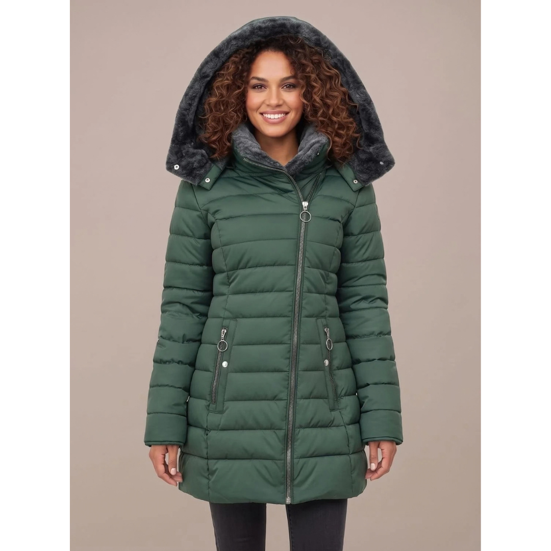 Anneliese | Damen Winterjacke mit Kapuze und Reißverschluss