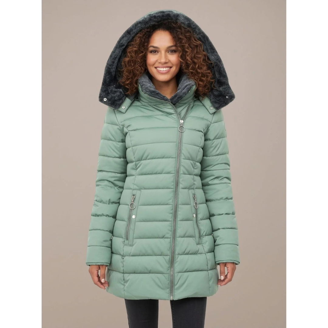Anneliese | Damen Winterjacke mit Kapuze und Reißverschluss