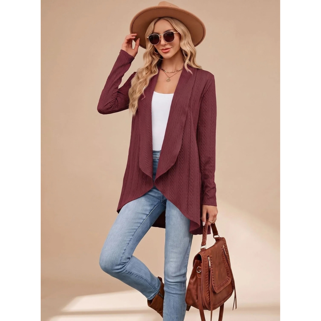 Anneliese | Damen Strickjacke mit offener Front und Langarm