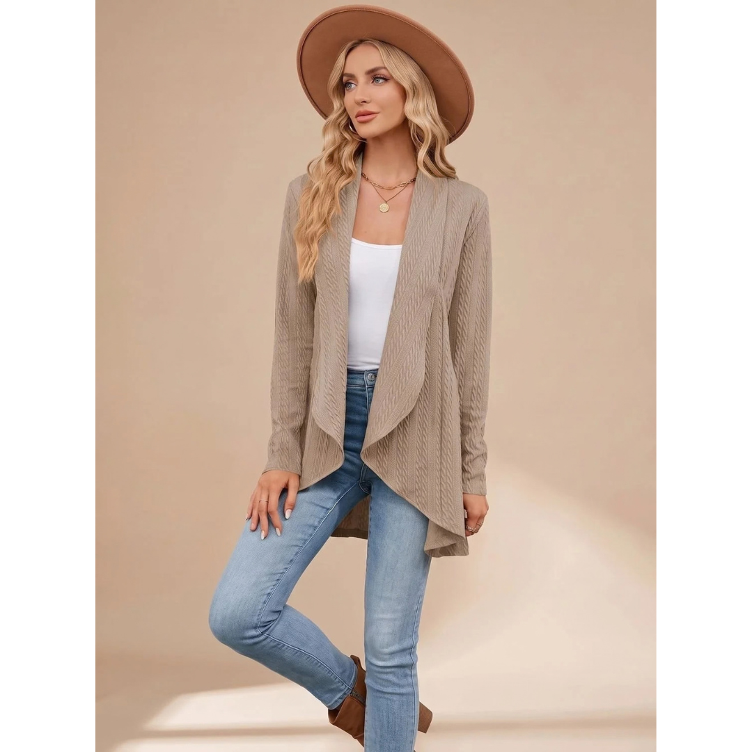 Anneliese | Damen Strickjacke mit offener Front und Langarm
