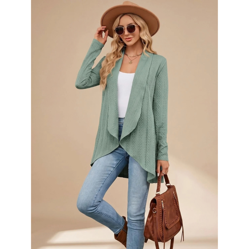 Anneliese | Damen Strickjacke mit offener Front und Langarm
