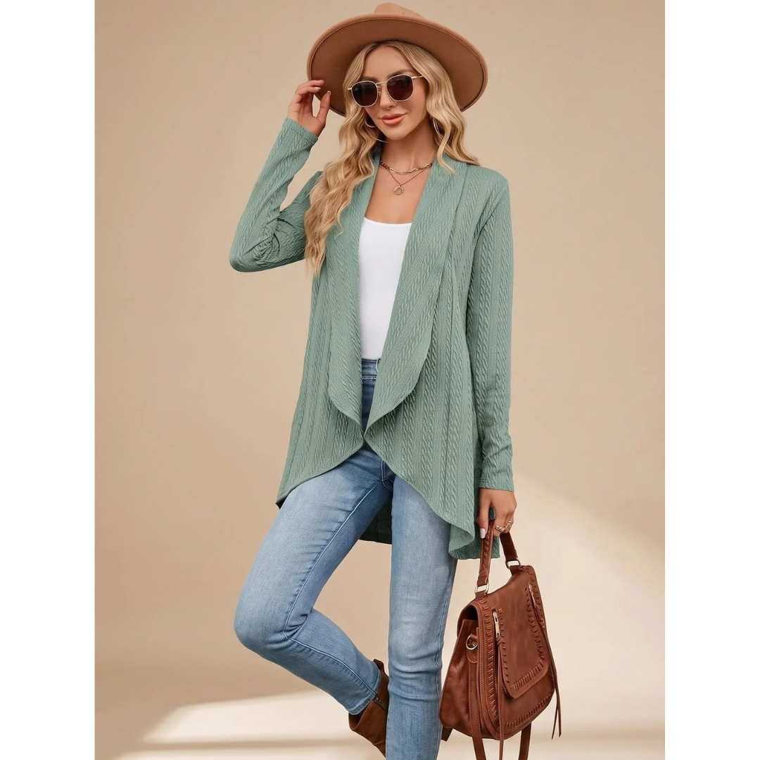 Anneliese | Damen Strickjacke mit offener Front und Langarm