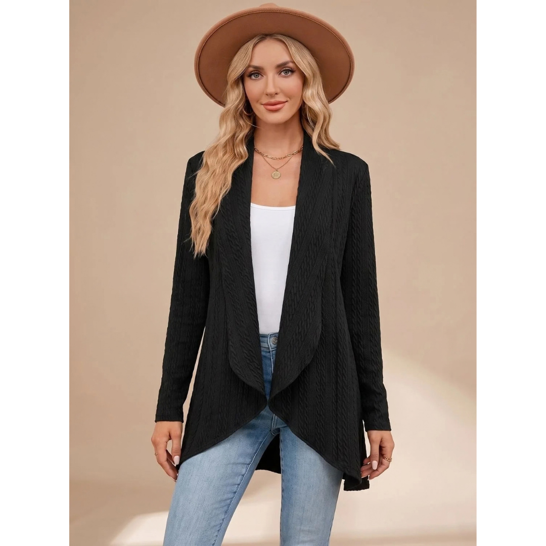 Anneliese | Damen Strickjacke mit offener Front und Langarm