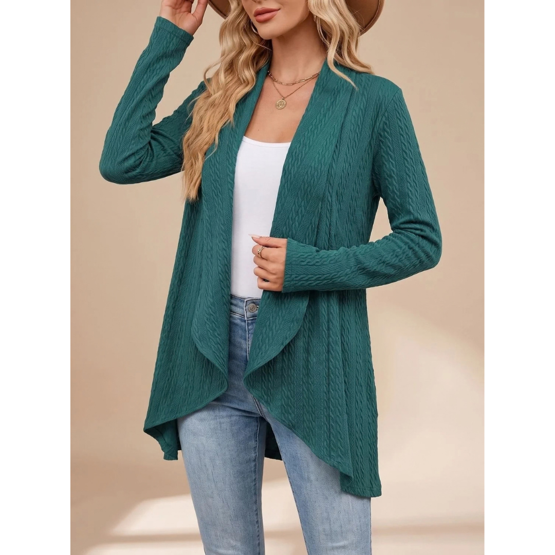 Anneliese | Damen Strickjacke mit offener Front und Langarm