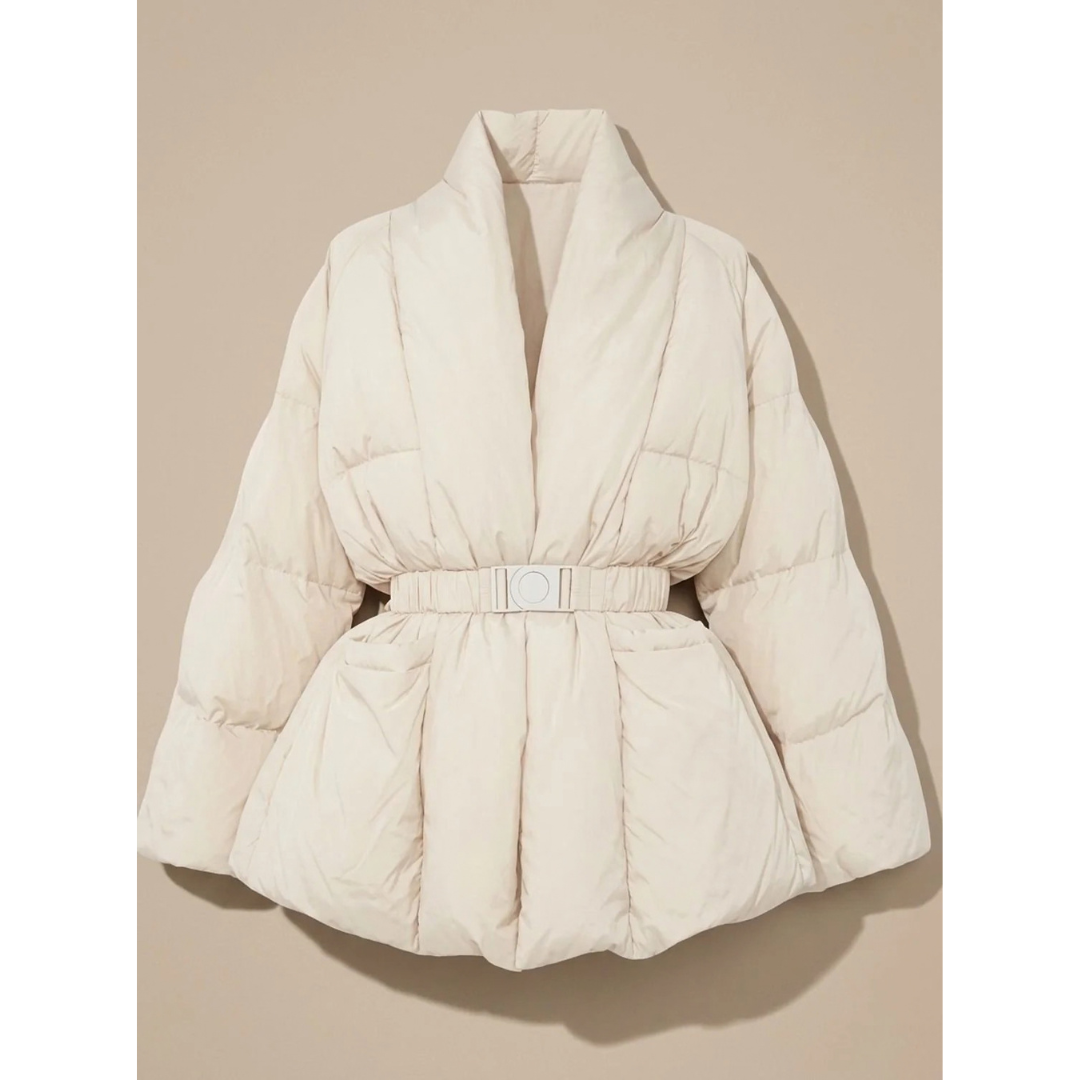Antje | Damen Puffer Winterjacke mit Gürtel und Oversize Design
