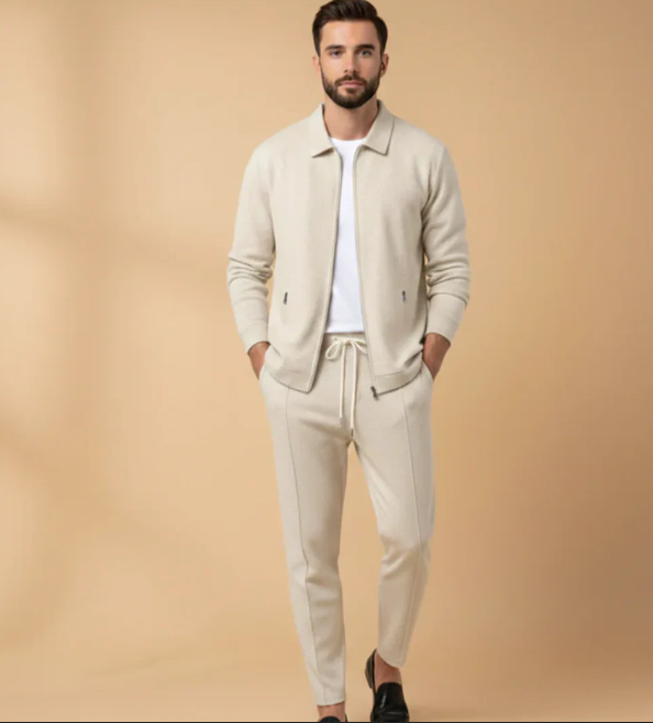 Sascha | Herren Zweiteiler Casual Set mit Reißverschluss
