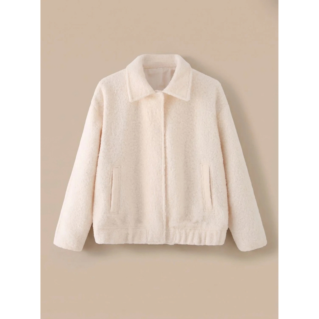 Cordula | Damen Winterjacke mit Teddy Design und Taschen