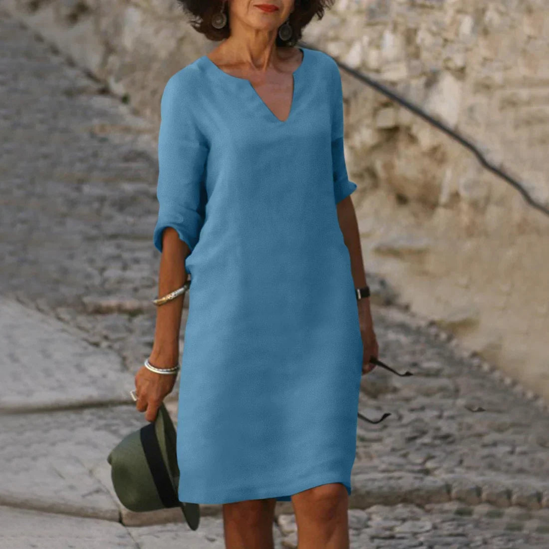 Damen Festliches Sommerkleid mit V-Ausschnitt | Mini Kleid