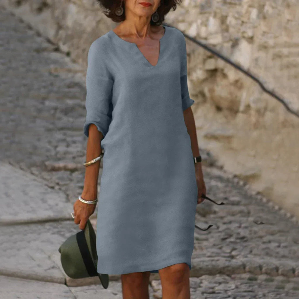 Damen Festliches Sommerkleid mit V-Ausschnitt | Mini Kleid