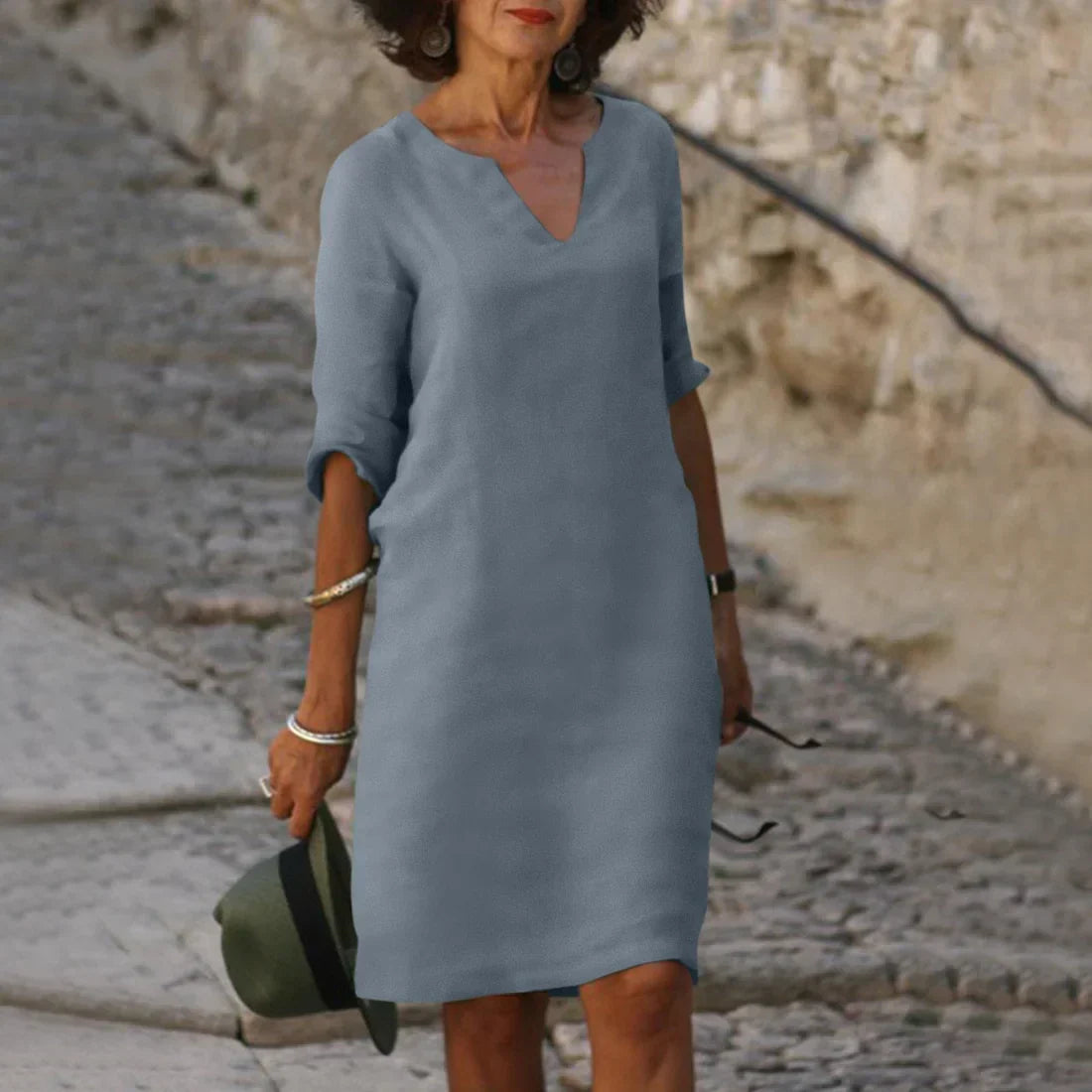Damen Festliches Sommerkleid mit V-Ausschnitt | Mini Kleid