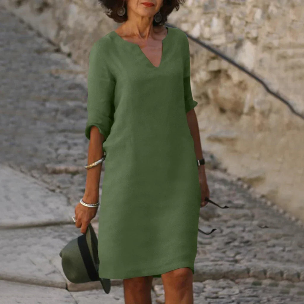 Damen Festliches Sommerkleid mit V-Ausschnitt | Mini Kleid
