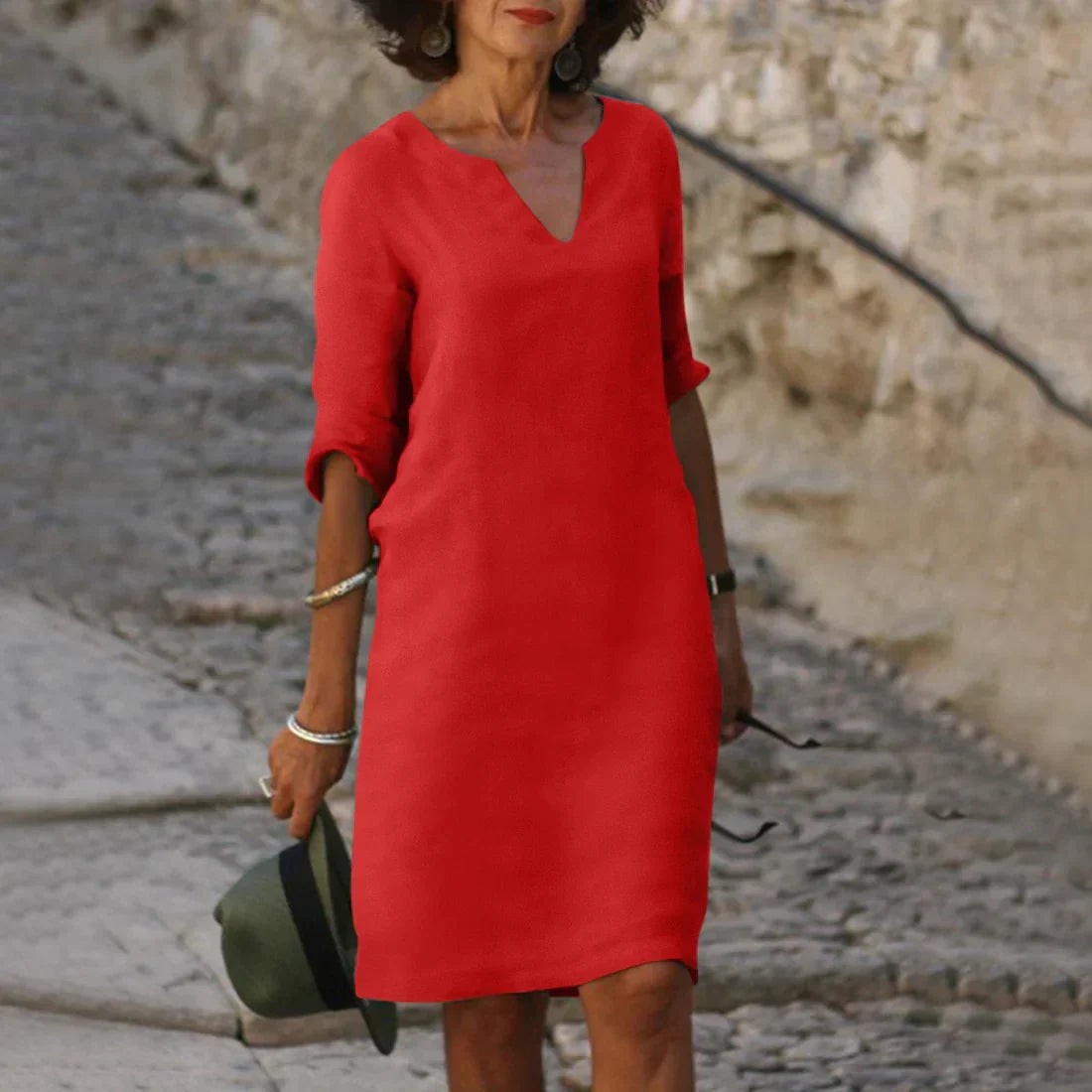 Damen Festliches Sommerkleid mit V-Ausschnitt | Mini Kleid