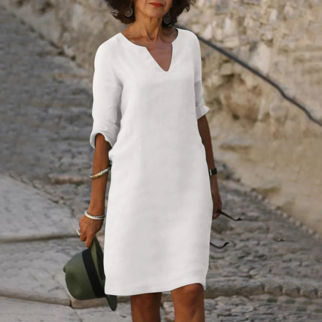 Damen Festliches Sommerkleid mit V-Ausschnitt | Mini Kleid