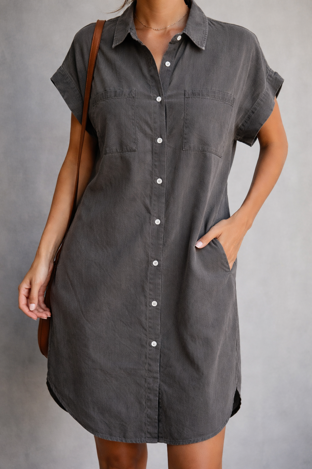 Damen Midi Sommerkleid im Hemdblusenstil | Festlich und Vintage