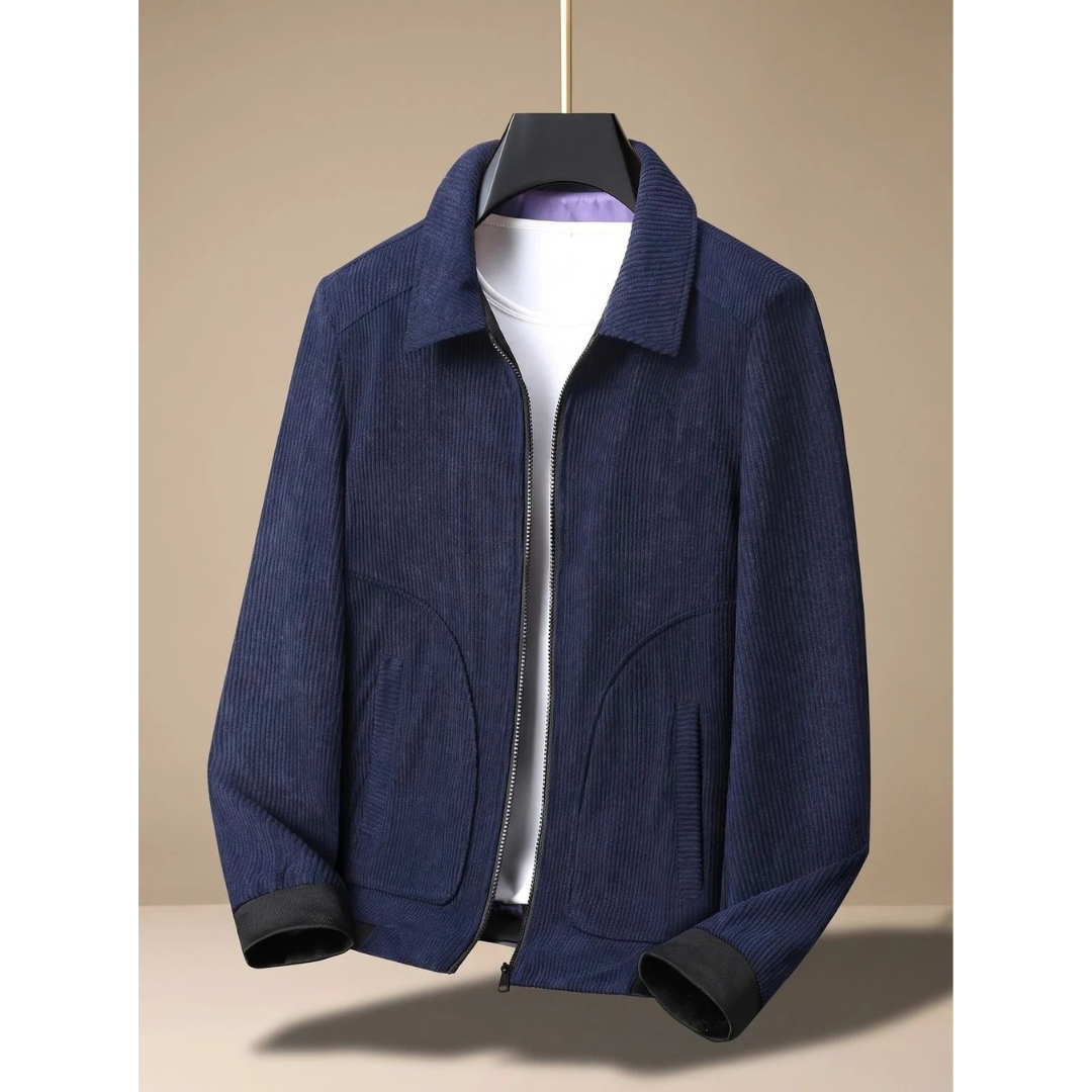 Dieter | Herren Cord Jacke mit Reißverschluss und Kragen