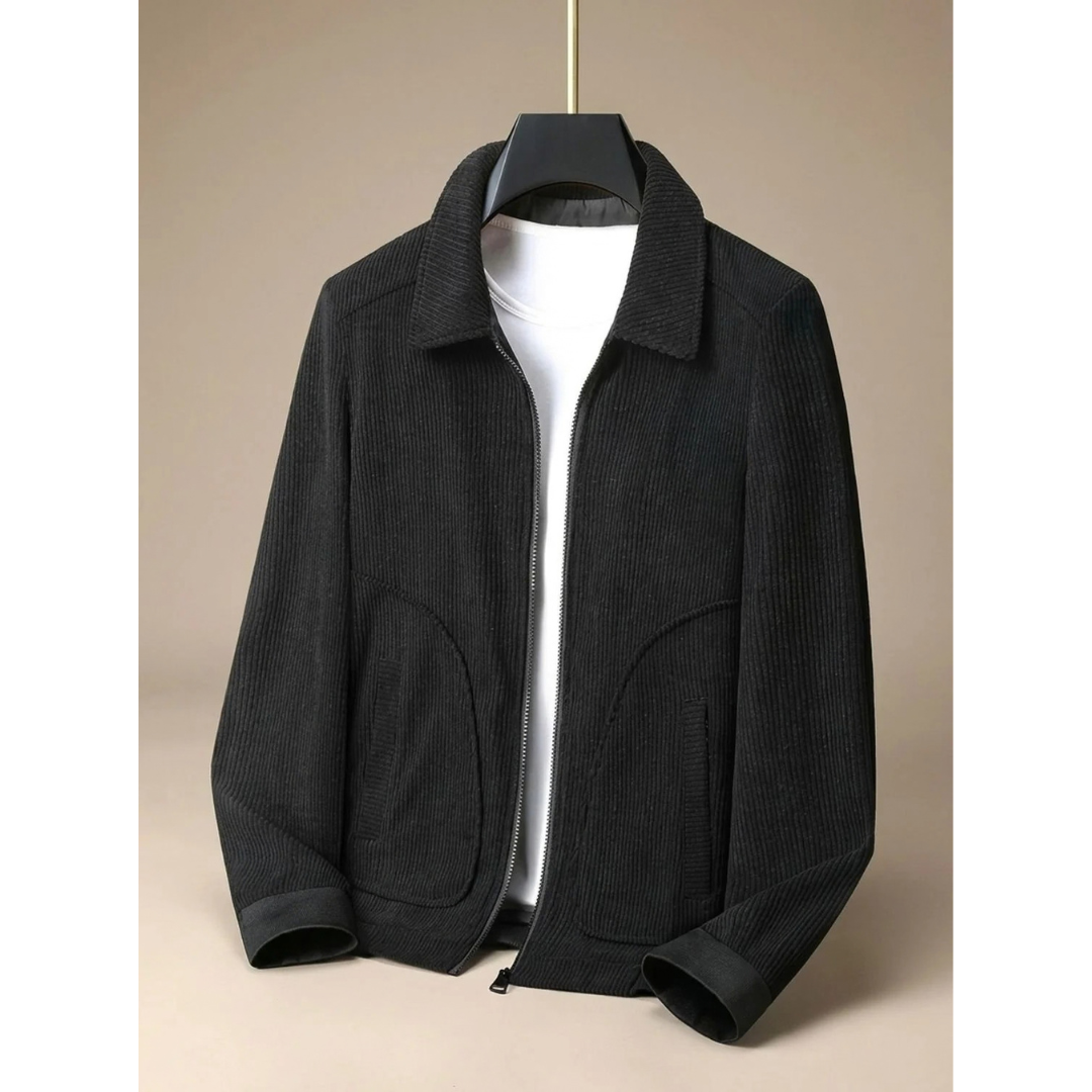Dieter | Herren Cord Jacke mit Reißverschluss und Kragen