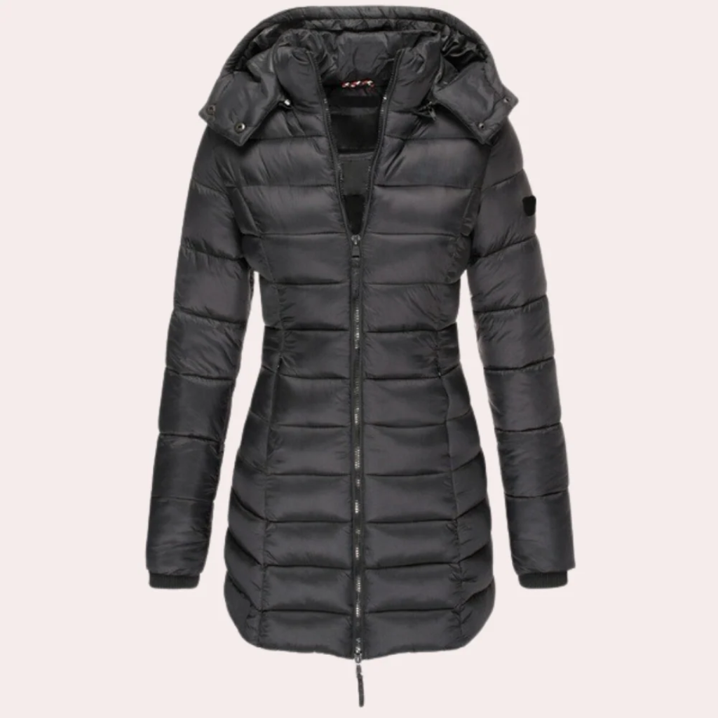 Dorina | Damen Winterjacke mit Kapuze und Reißverschluss