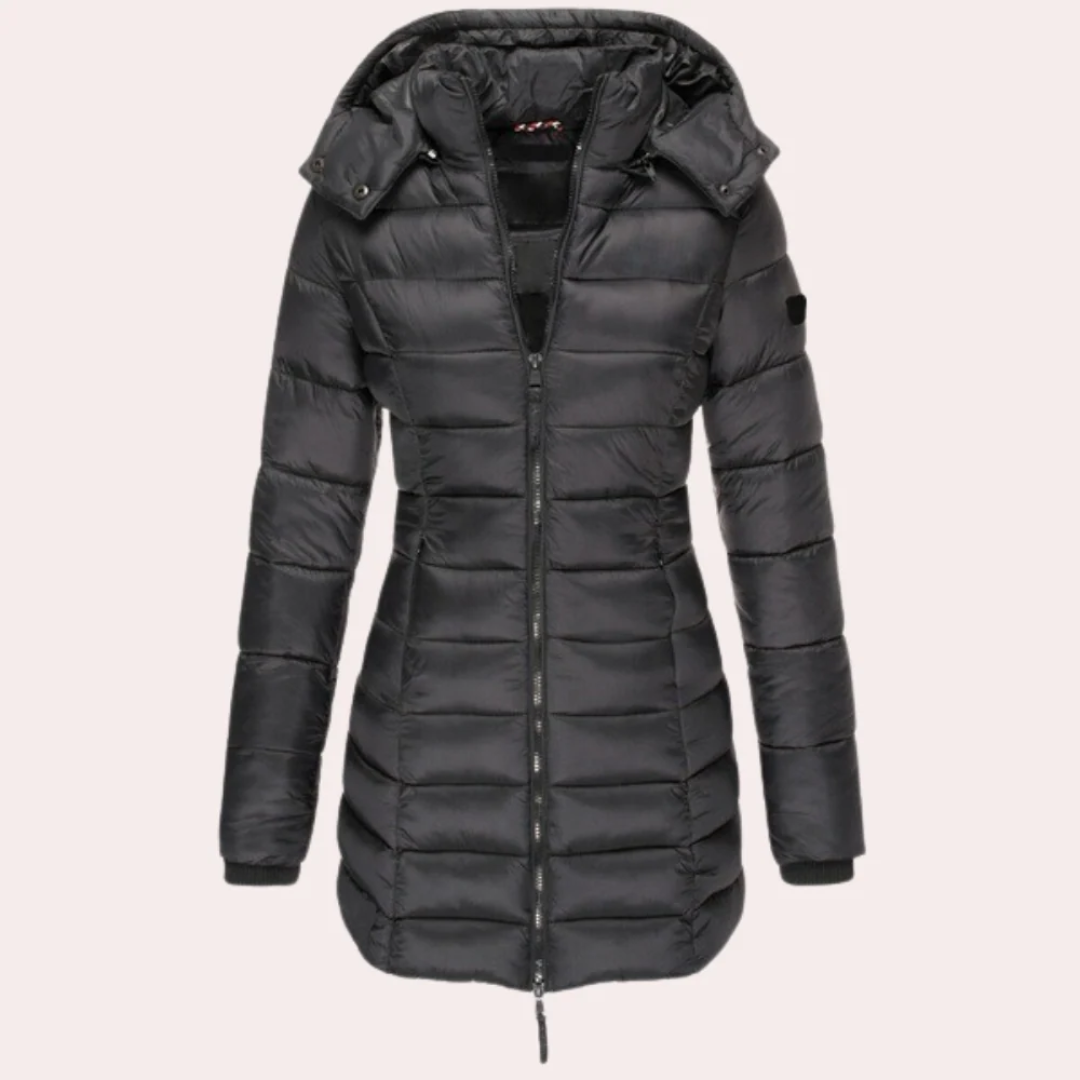 Dorina | Damen Winterjacke mit Kapuze und Reißverschluss