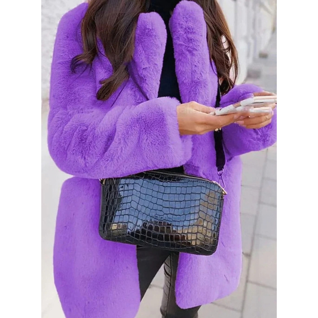 Dorothea | Damen Winterjacke mit Teddy Design und langem Stil