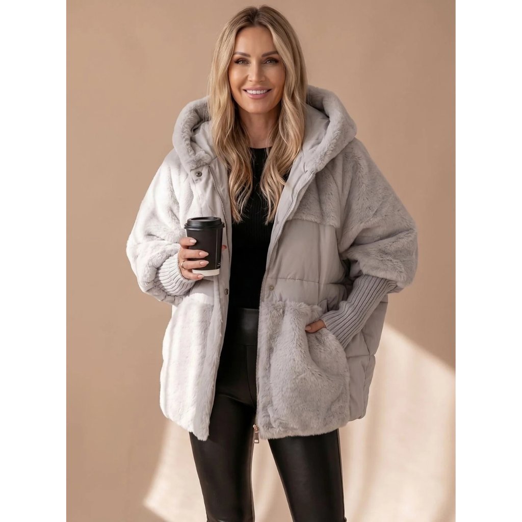 Elfriede | Damen Winterjacke mit Kunstpelz und Kapuze